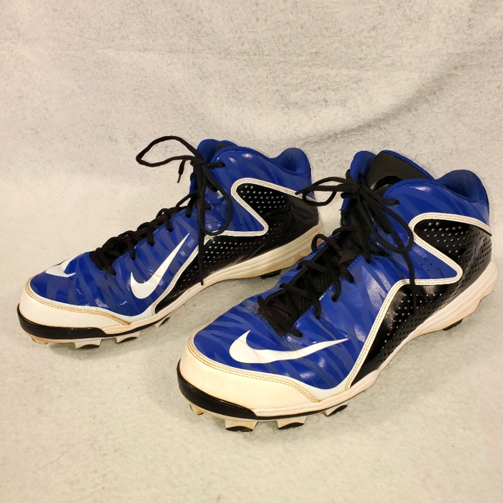 Men's Nike Swingman MVP 2 Baseball Cleats Air Mid Metal 616259-410 Size 15 Blue
